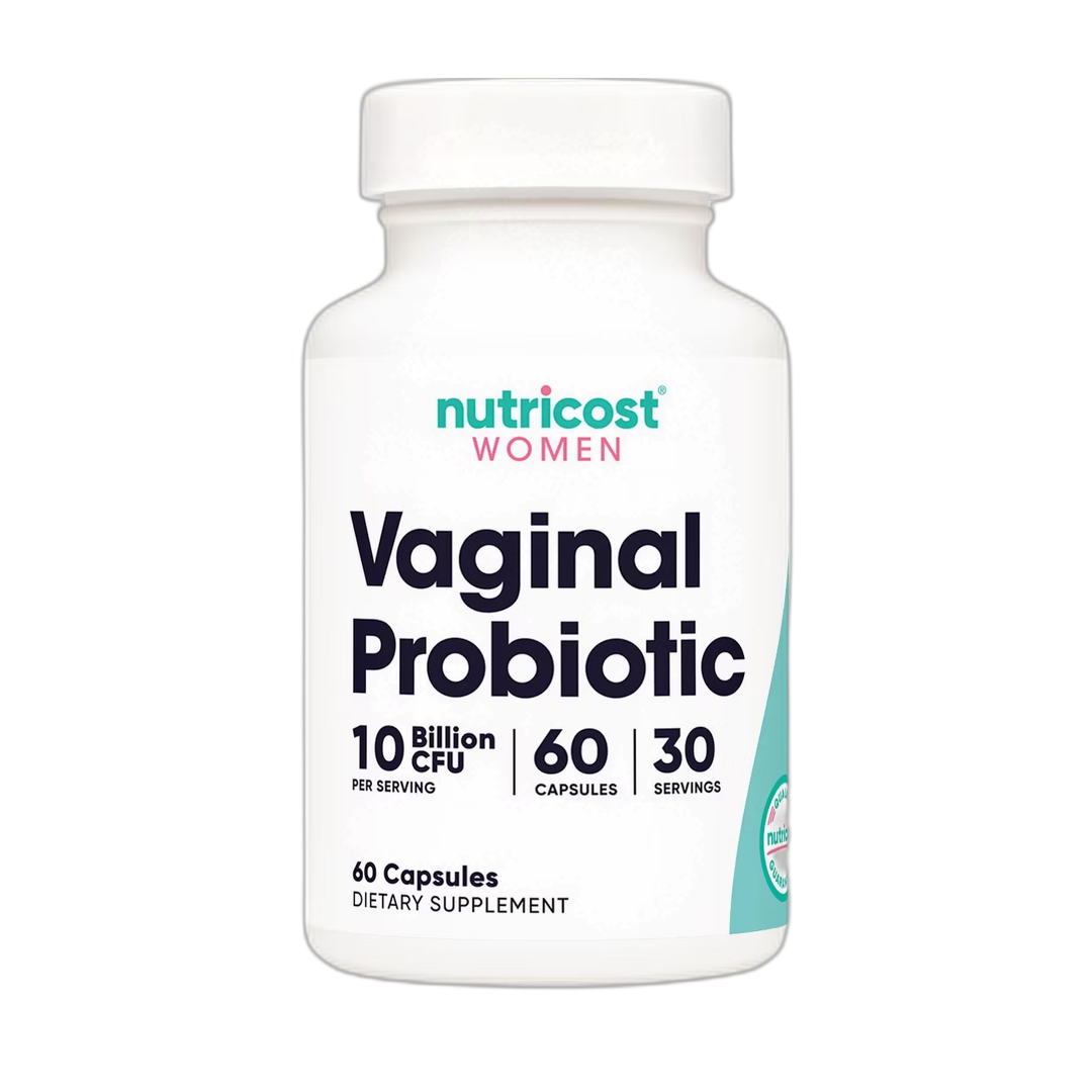 Nutricost, Vaginal Probiotic for Women, 10 Billion CFU, 60 Capsules front packaging view