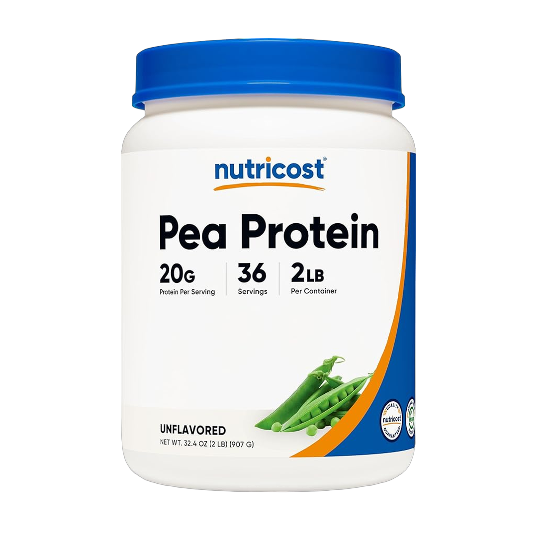 Nutricost, Pea Protein, Unflavored, 2 lb, 907 g front packaging view
