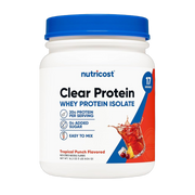 Nutricost, Clear Whey Protein Isolate Powder, Tropical Punch, 1 lb, 454 g front packaging view
