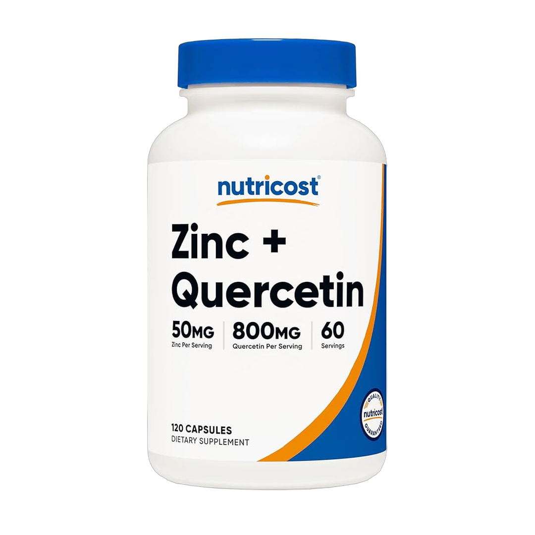 Nutricost, Zinc + Quercetin, 120 Capsules front packaging view