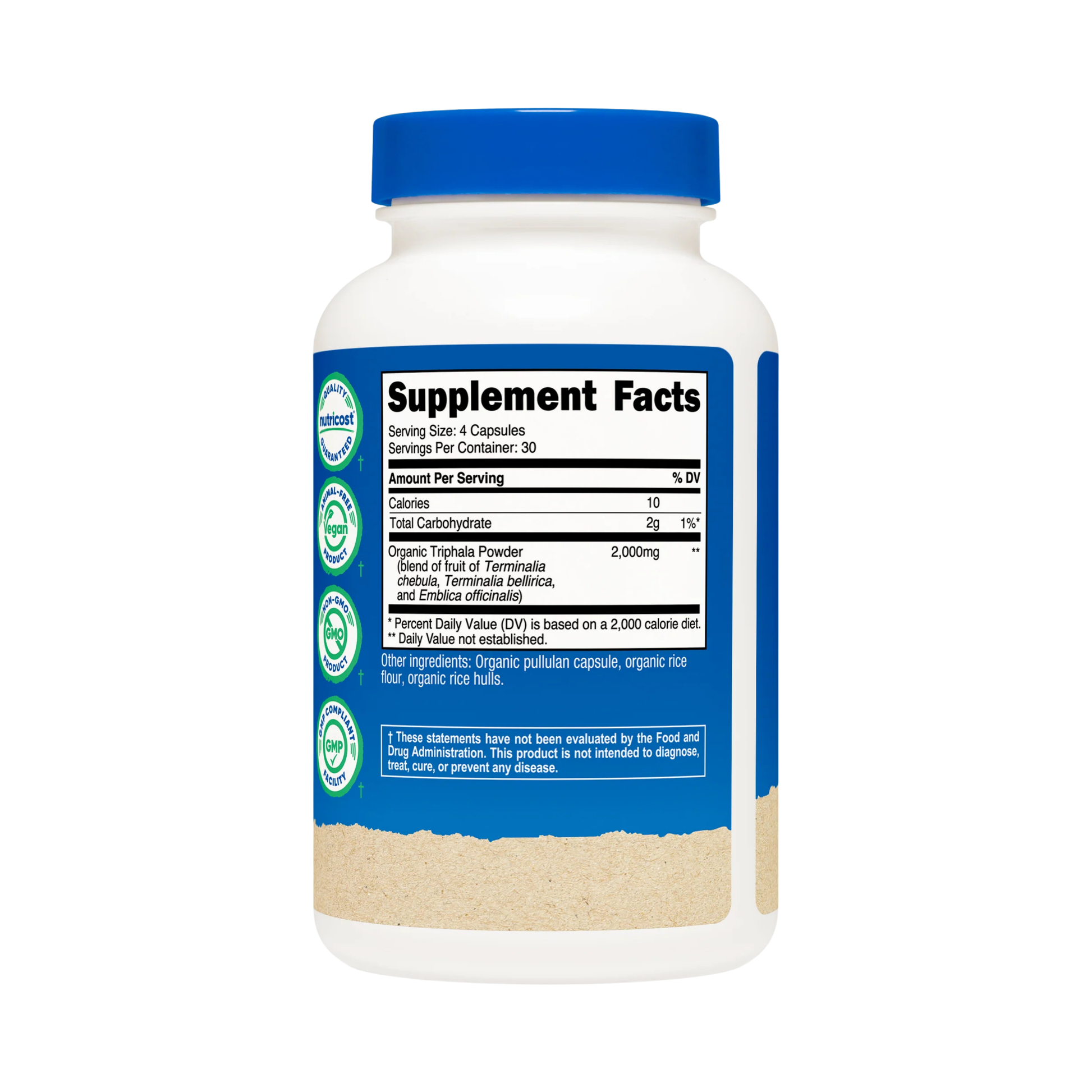 Nutricost, Organic Triphala, 120 Capsules back packaging view