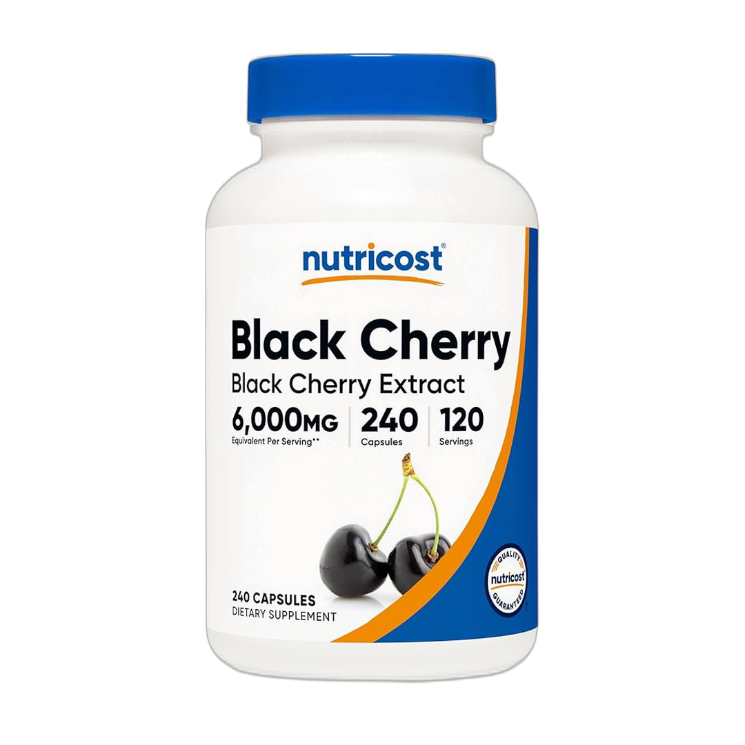 Nutricost, Black Cherry Extract, 6,000mg, 240 Capsules front packaging view