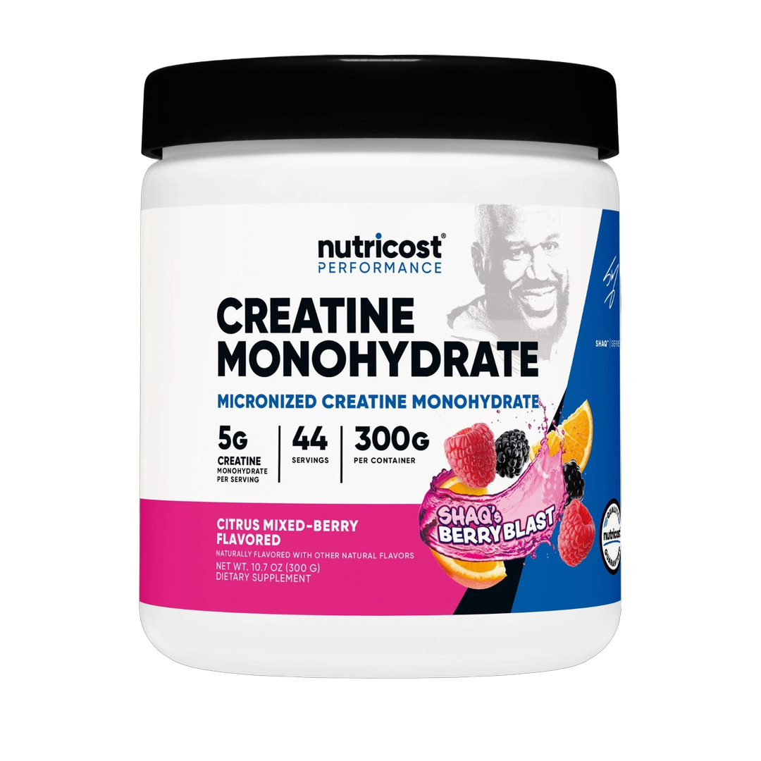 Nutricost, Performance, Creatine Monohydrate, Shaq's Berry Blast, 10.7 oz, 300 g front packaging view