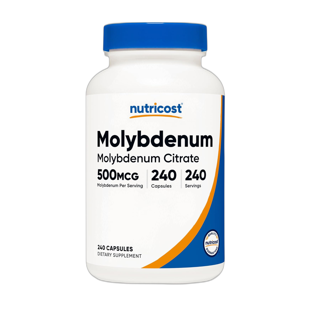 Nutricost, Molybdenum, 500 mg, 240 Capsules front packaging view