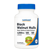 Nutricost, Black walnut Hulls, 4,000 mg, 120 Capsules front packaging view