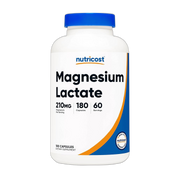 Nutricost, Magnesium Lactate, 210mg, 180 Capsules front packaging view