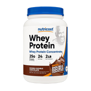 Nutricost, Whey Protein Concentrate, Shaq's Double Double Chocolate, 2 lb front packaging view