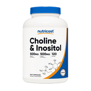 Nutricost, Choline & Inositol, 1,000 mg, 240 Capsules front packaging view