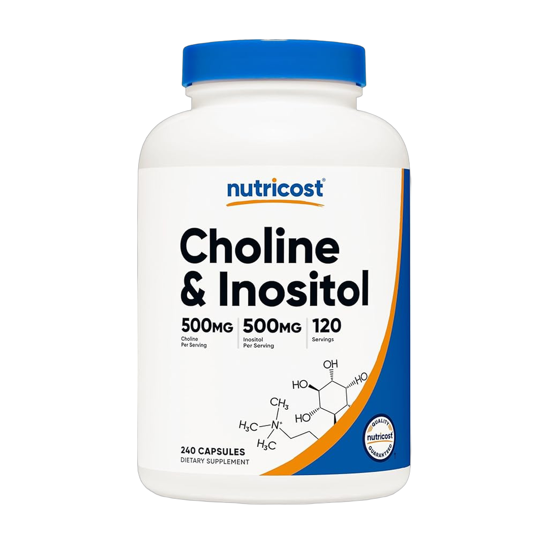 Nutricost, Choline & Inositol, 1,000 mg, 240 Capsules front packaging view