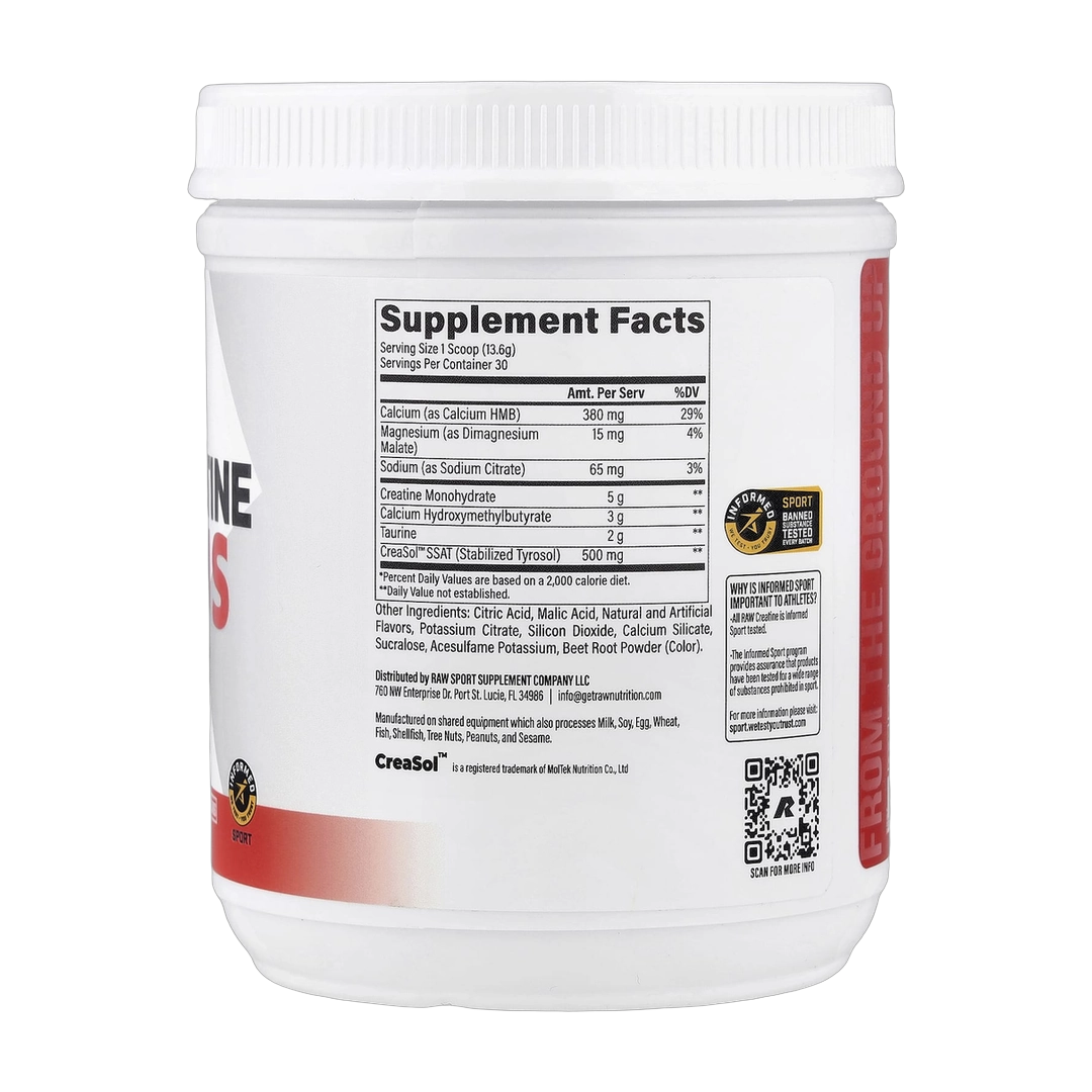 Raw Nutrition, Essentials, Creatine Plus, Sour Watermelon, 14.4 oz (408 g)