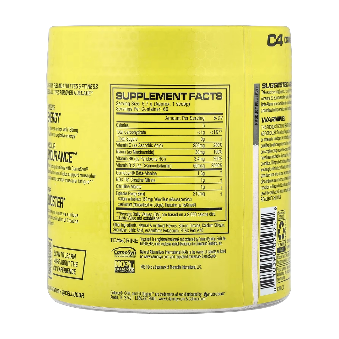 C4 / Cellucor, C4® Original, Pre-Workout, Strawberry Margarita, 12.1 oz (342 g)