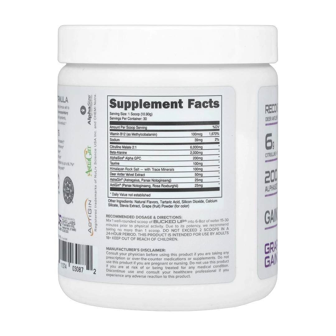 Bucked Up, Pre-Workout, Non-Stimulant, Grape Gainz, 11.53 oz (327 g)