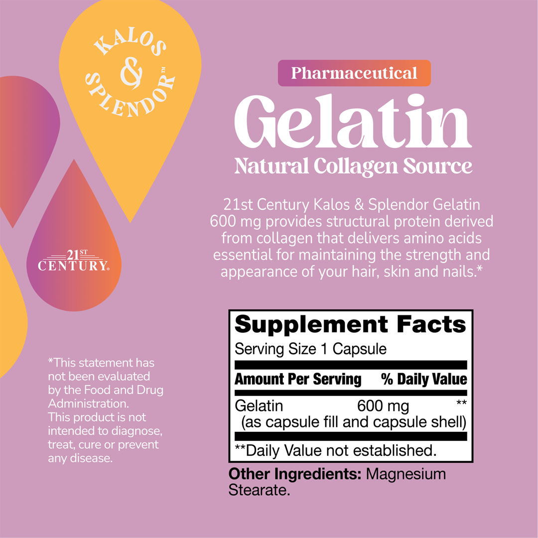 21st Century, Gelatin, 600 mg, 100 Capsules lifestyle image