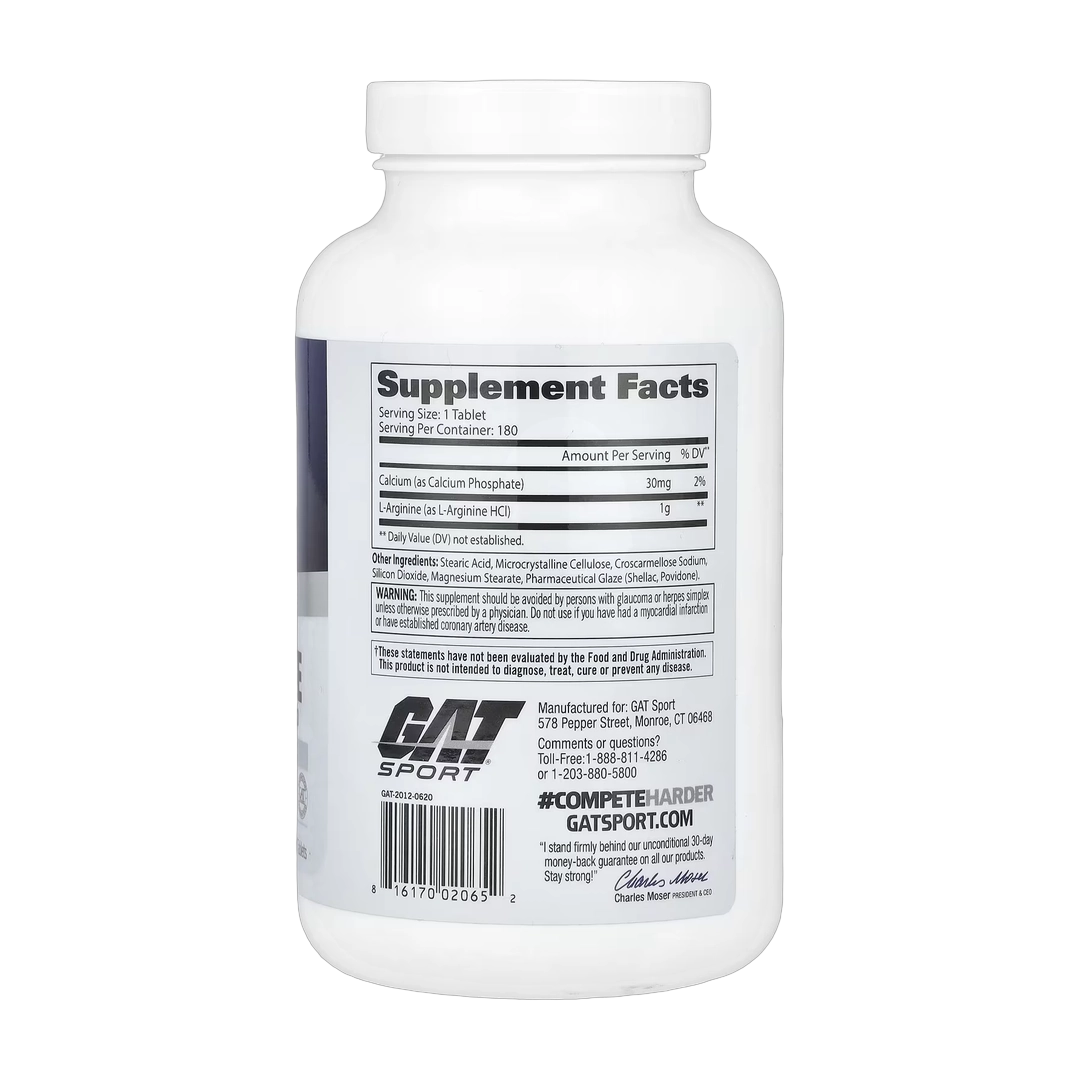 GAT, L-Arginine, 180 Tablets