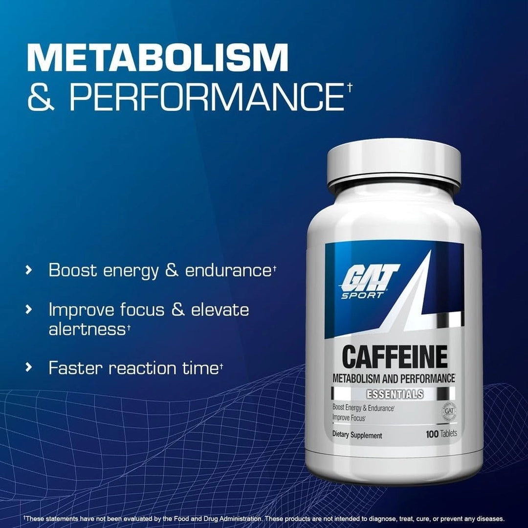 GAT, Sport, Caffeine, Metabolism and Performance, 100 Tablets