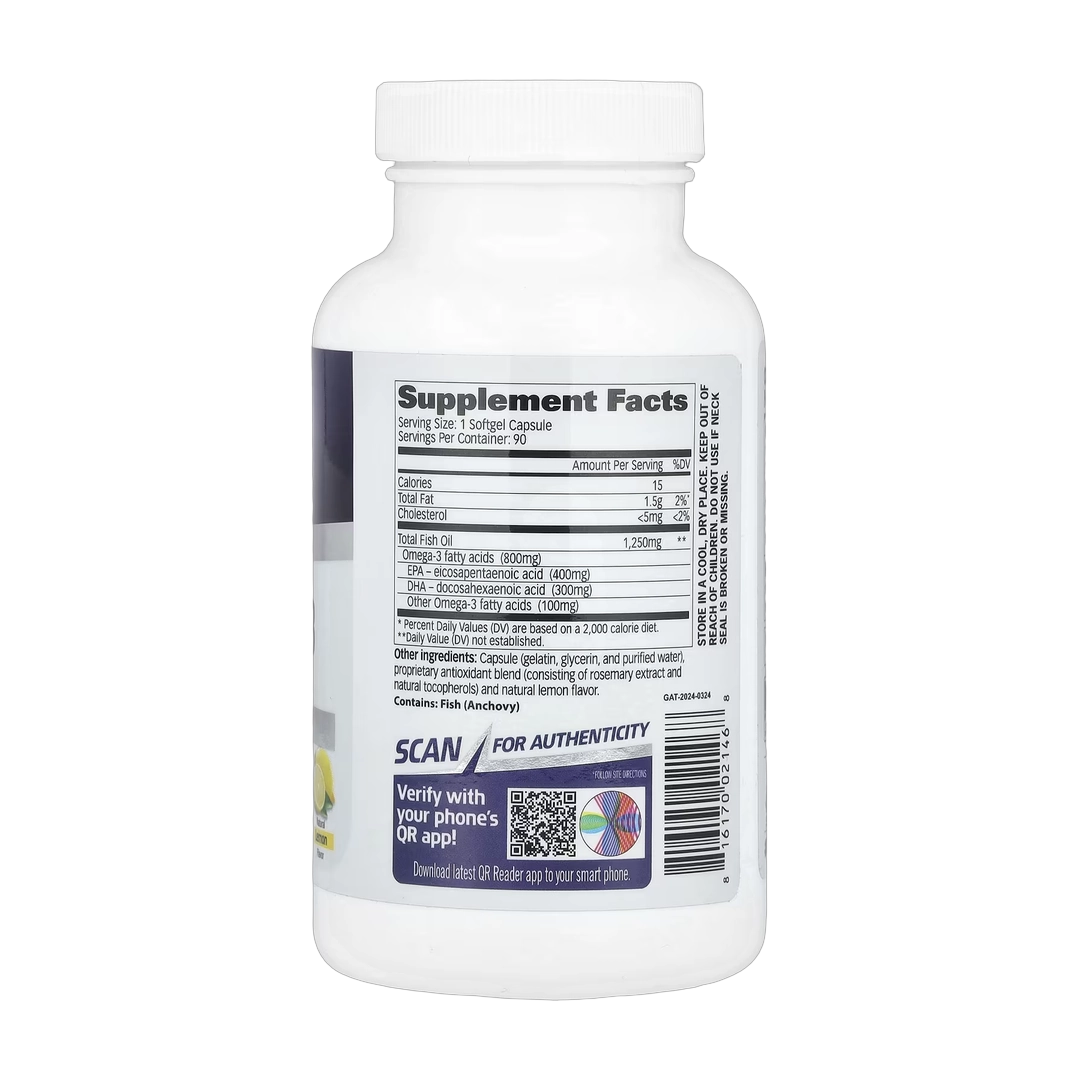 GAT, Sport, Omega-3, Natural Lemon, 90 Softgels