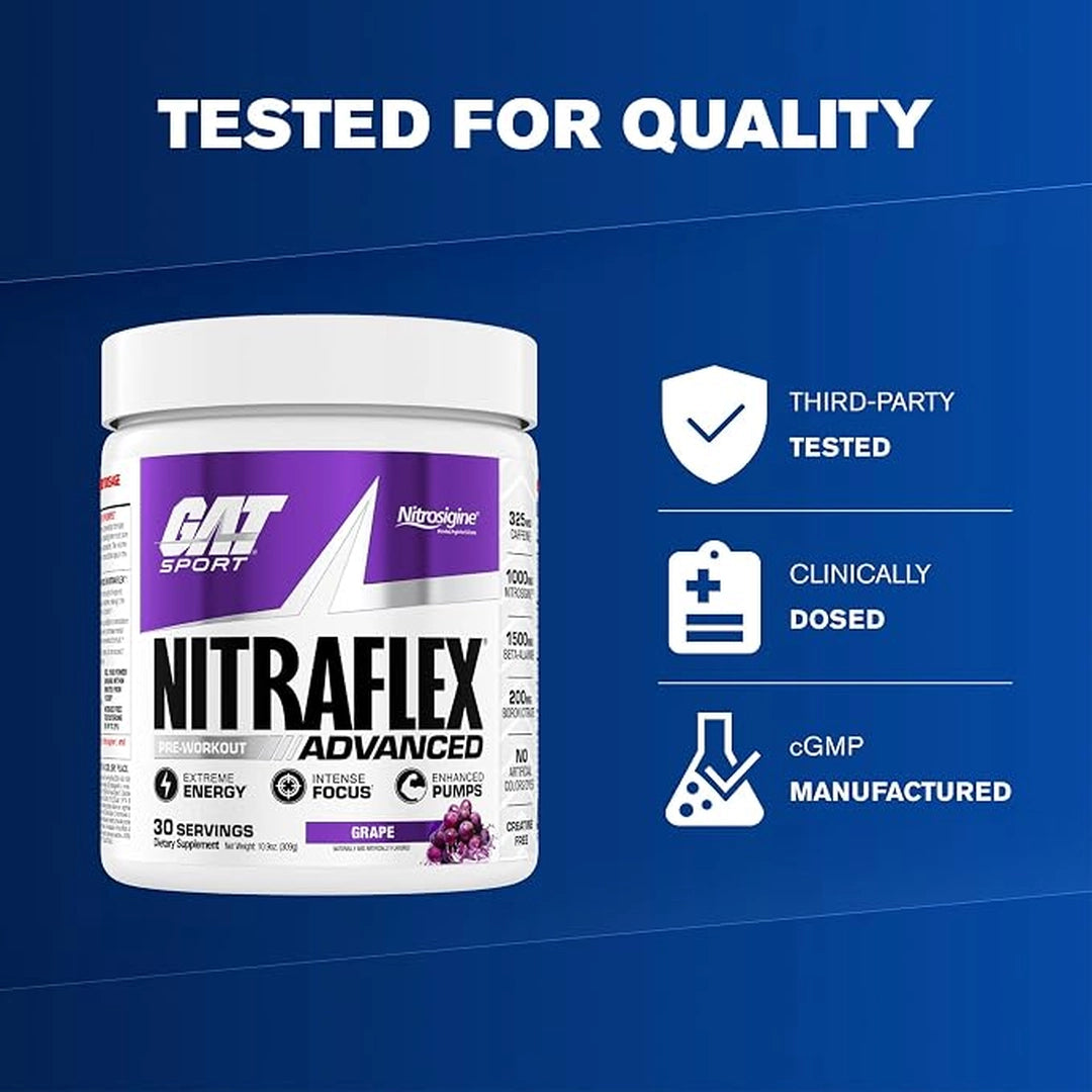 GAT, Sport, NITRAFLEX® Advanced, Pre-Workout, Grape, 10.9 oz (309 g)