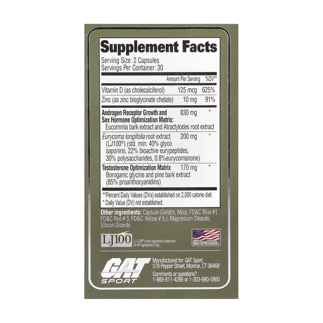 GAT, Testrol® Platinum, Premium Testosterone Booster, 60 Capsules
