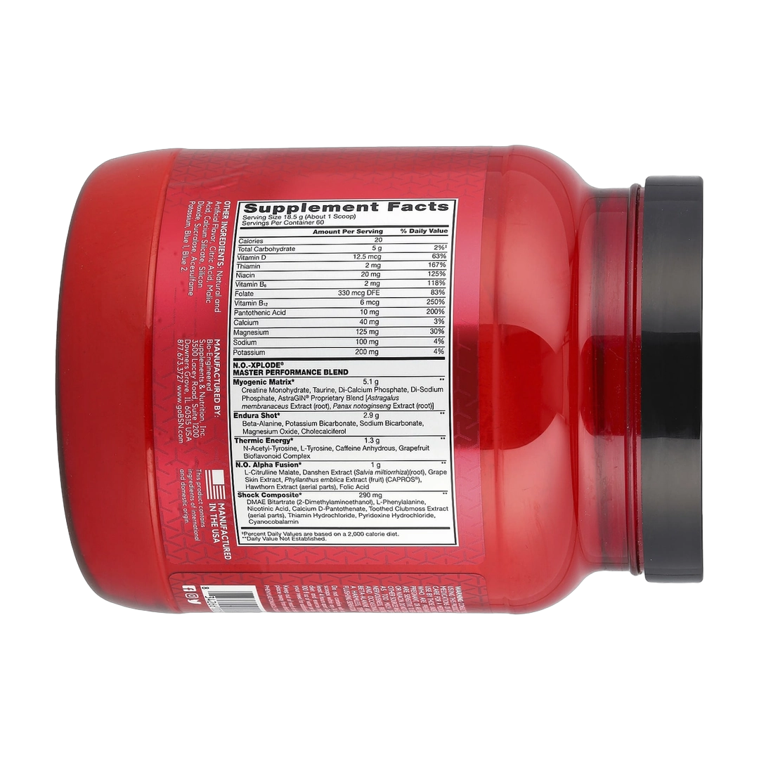 BSN, N.O.-Xplode®, Legendary Pre-Workout, Blue Raz, 2.45 lb (1.11 kg)