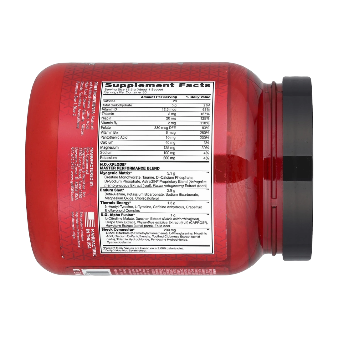 BSN, N.O.-Xplode®, Legendary Pre-Workout, Blue Raz, 1.22 lbs (555 g)