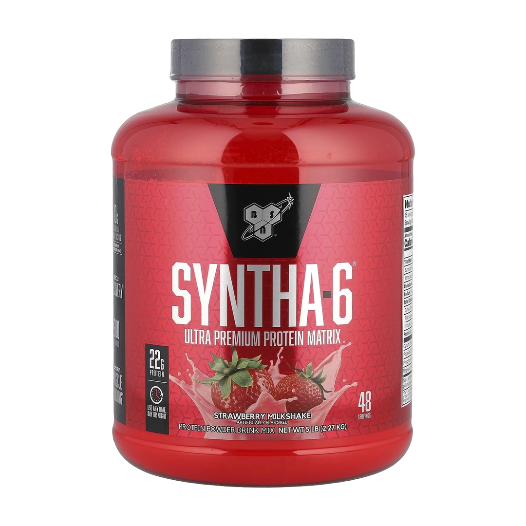 BSN, Syntha-6®, Ultra Premium Protein Matrix, Strawberry Milkshake, 5 lbs (2.27 kg)