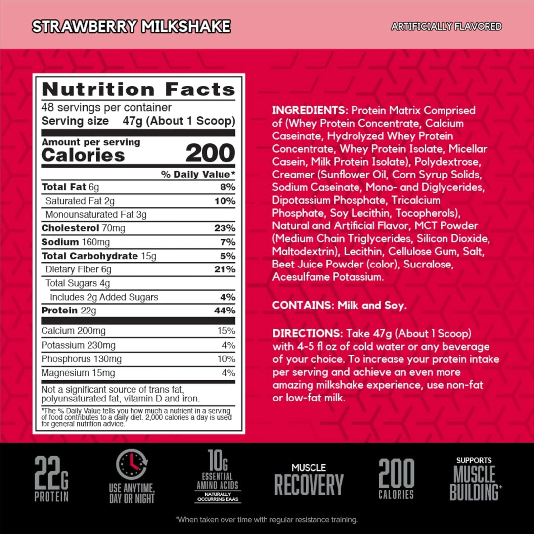 BSN, Syntha-6®, Ultra Premium Protein Matrix, Strawberry Milkshake, 5 lbs (2.27 kg)