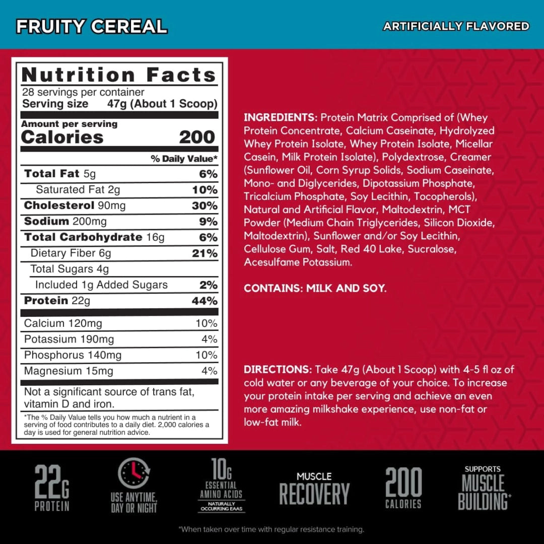 BSN, Syntha-6®, Protein Powder Drink Mix, Fruity Cereal, 2.91 lb (1.32 kg)