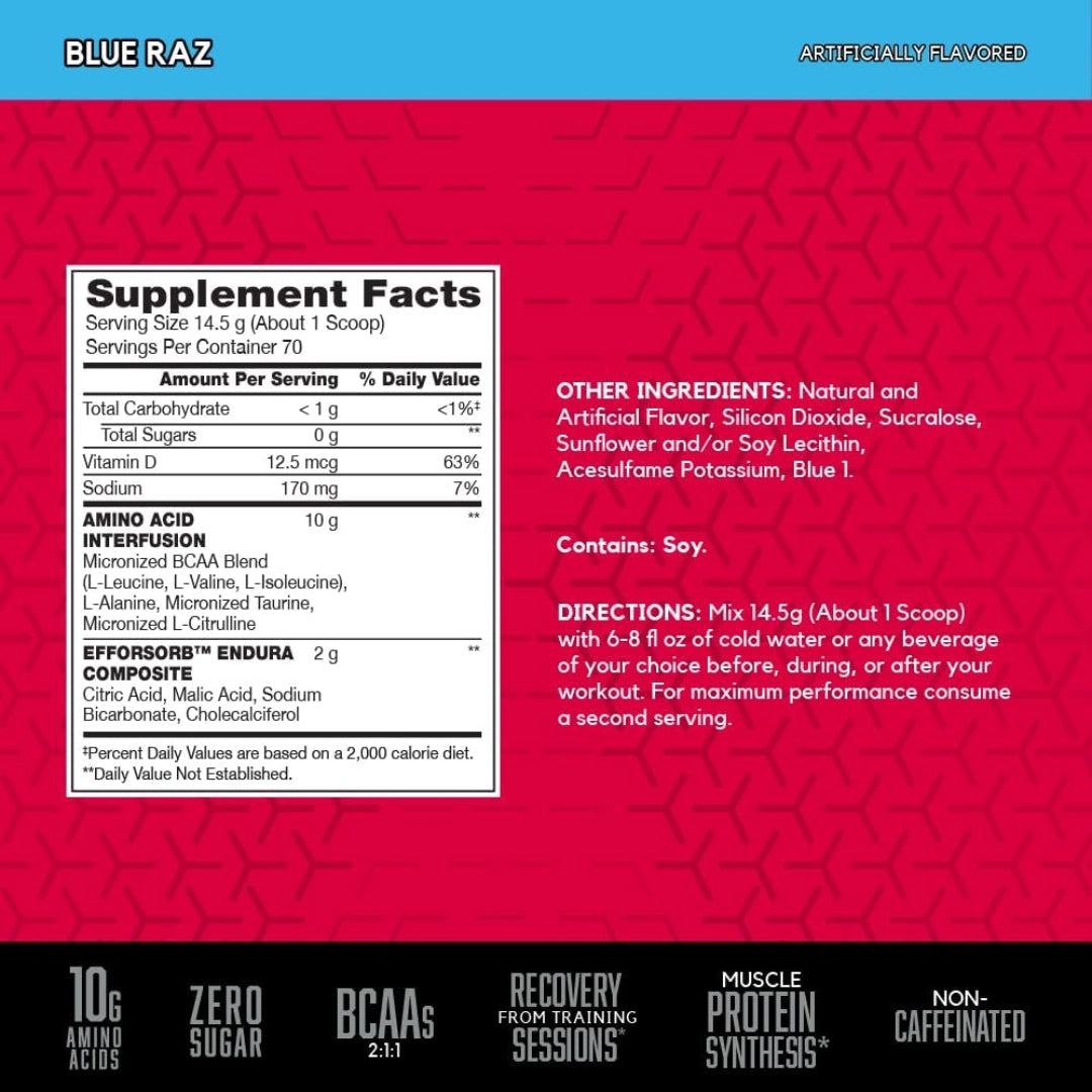 BSN, AminoX®, Endurance & Recovery, Blue Raz, 2.24 lb (1.02 kg)