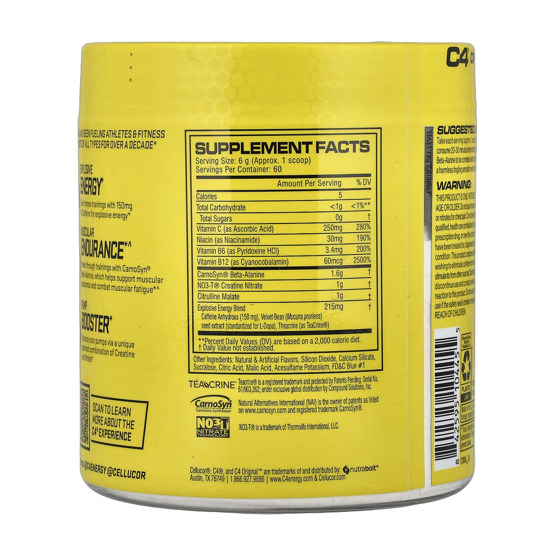 C4 / Cellucor, C4® Original, Pre-Workout, Icy Blue Razz, 12.7 oz (360 g)