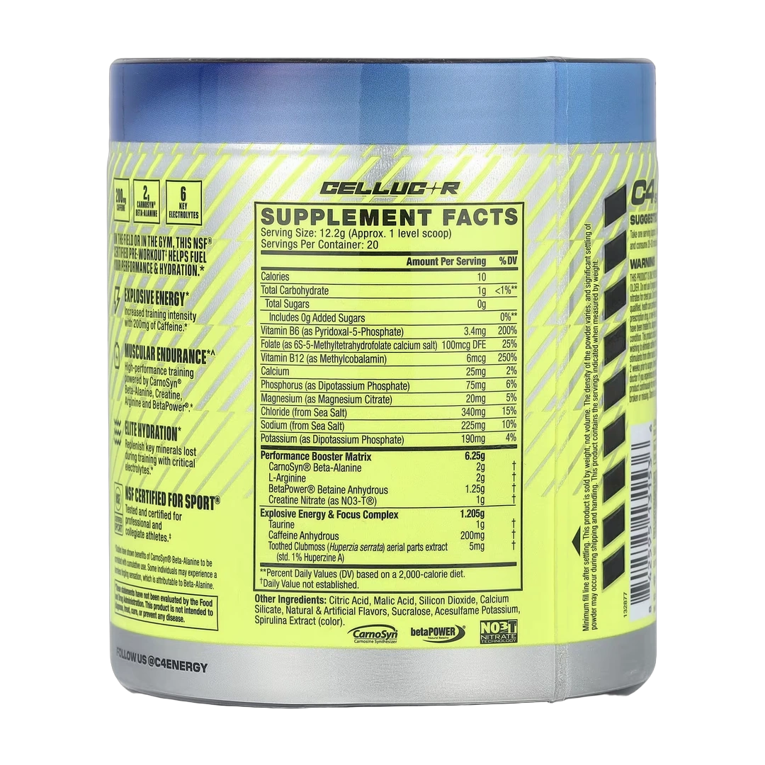 C4 / Cellucor, C4® Sport, Pre-Workout, Icy Blue Razz, 8.6 oz (244 g)
