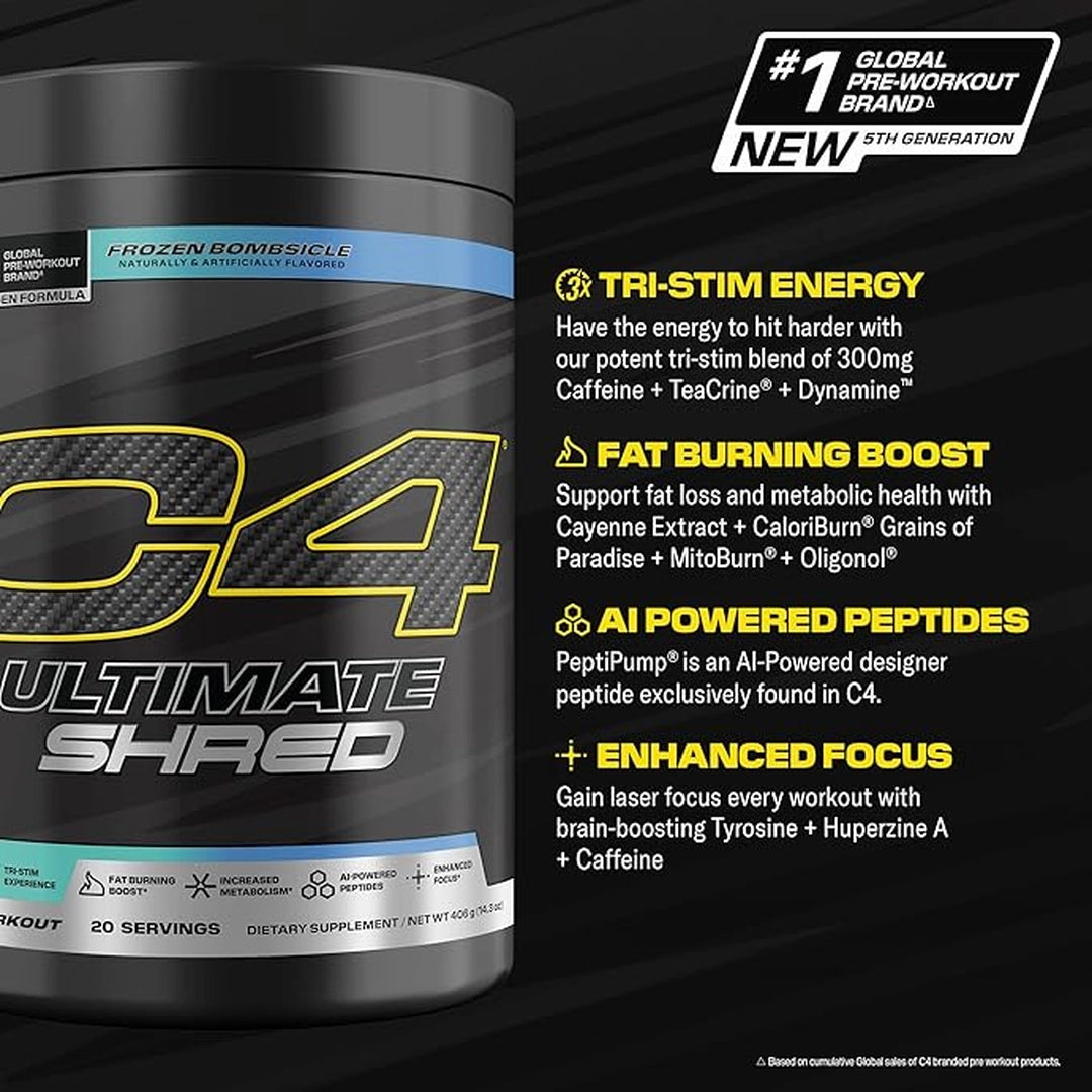 C4 / Cellucor, C4® Ultimate Shred, Pre-Workout, Frozen Bombsicle, 14.3 oz (406 g)