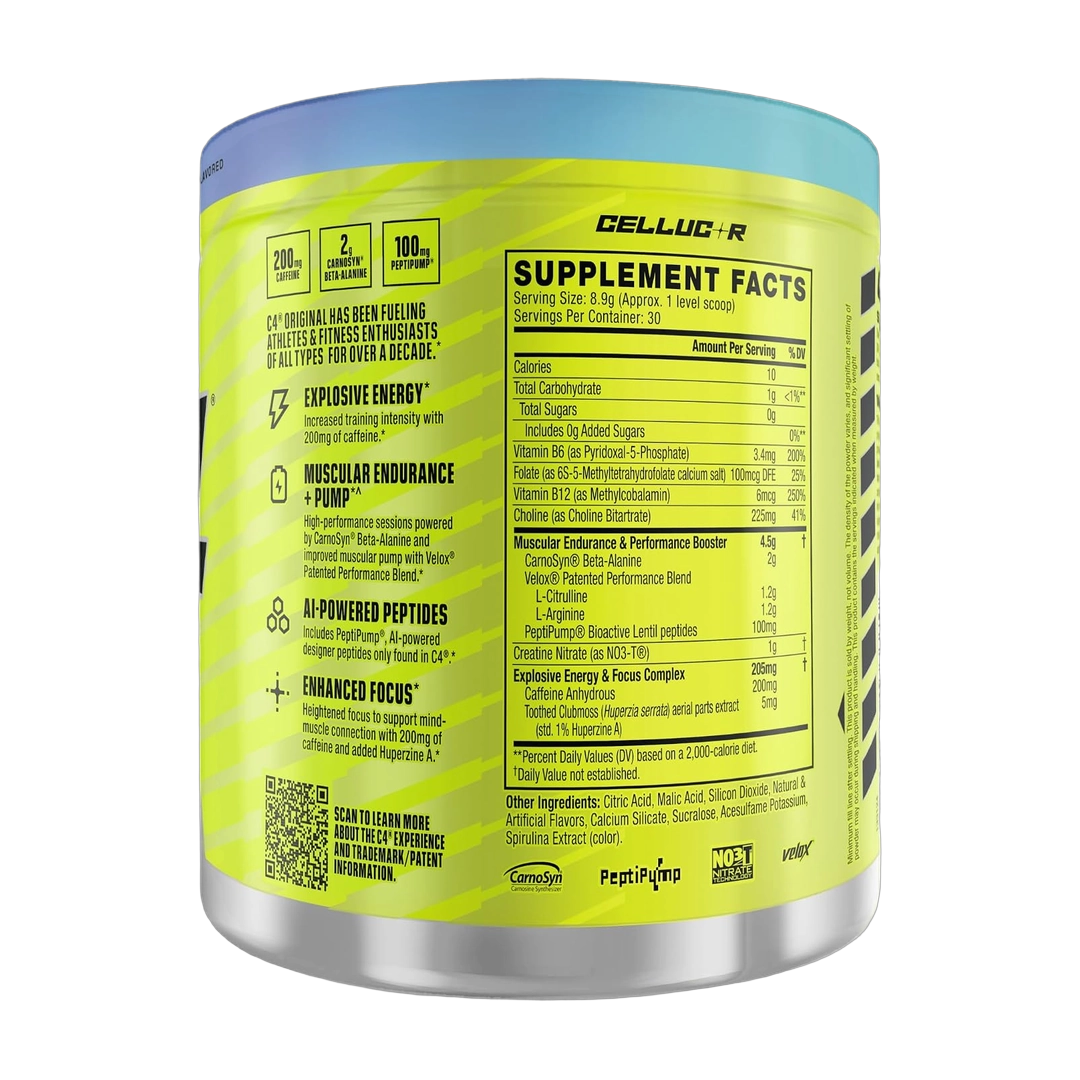 C4 / Cellucor C4® Original, Pre-Workout, Icy Blue Razz, 9.4 oz (267 g)