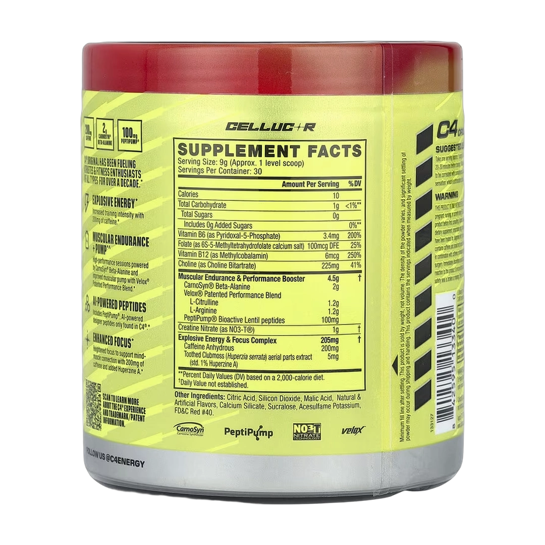 C4 / Cellucor C4® Original, Pre-Workout, Hawaiian Punch®, Fruit Juicy Red®, 9.5 oz (270 g)