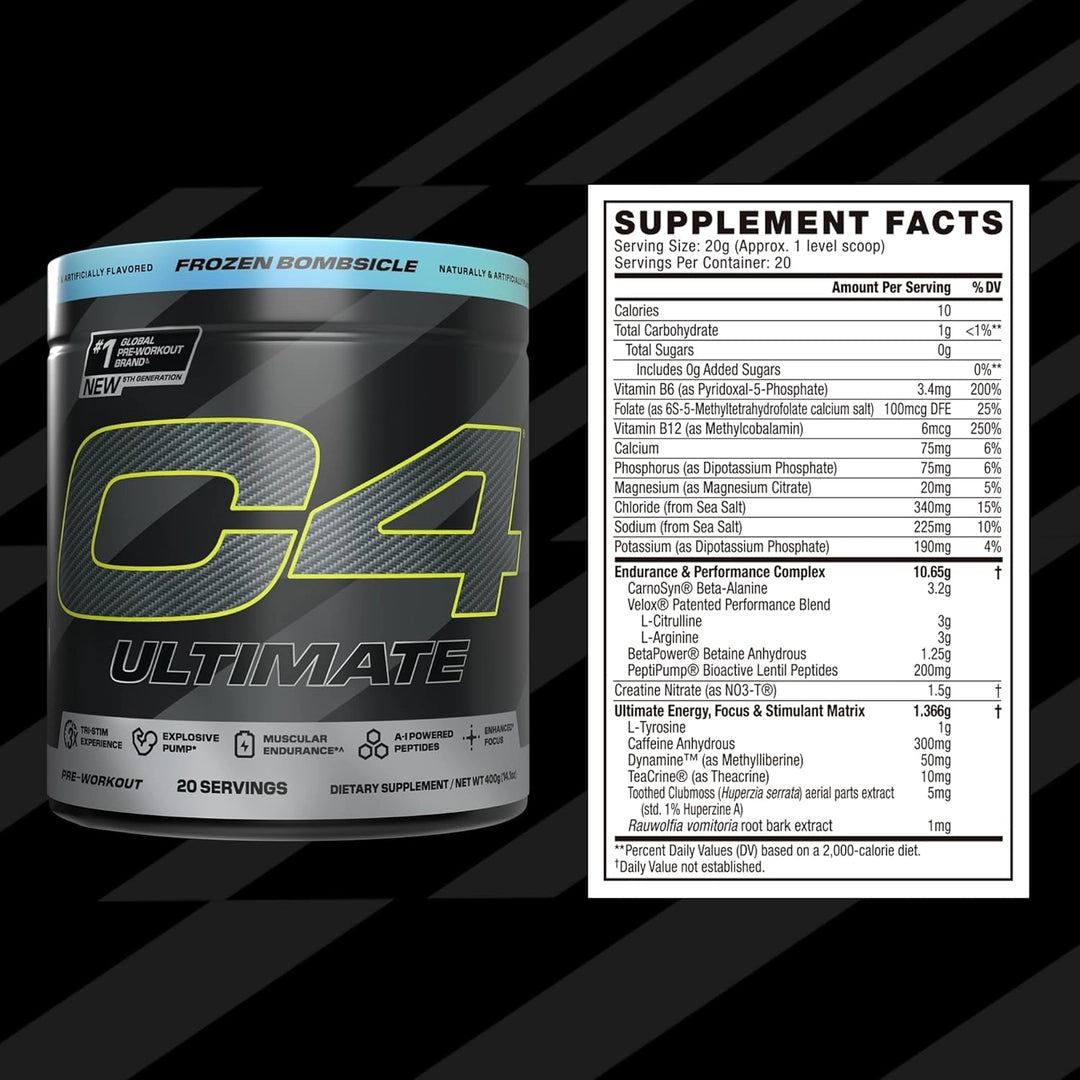 C4 / Cellucor, C4® Ultimate, Pre-Workout, Icy Blue Razz, 14.1 oz (400 g)