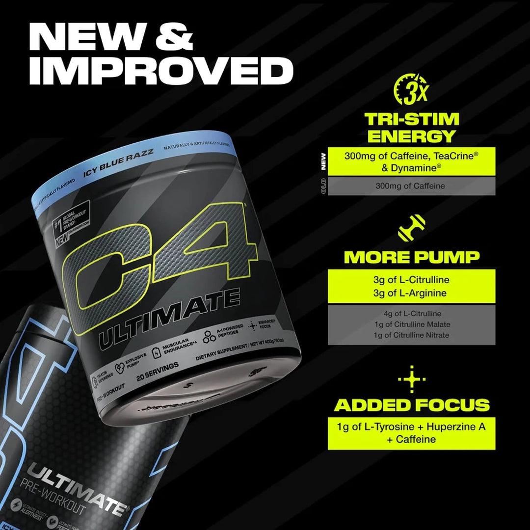 C4 / Cellucor, C4® Ultimate, Pre-Workout, Icy Blue Razz, 14.1 oz (400 g)