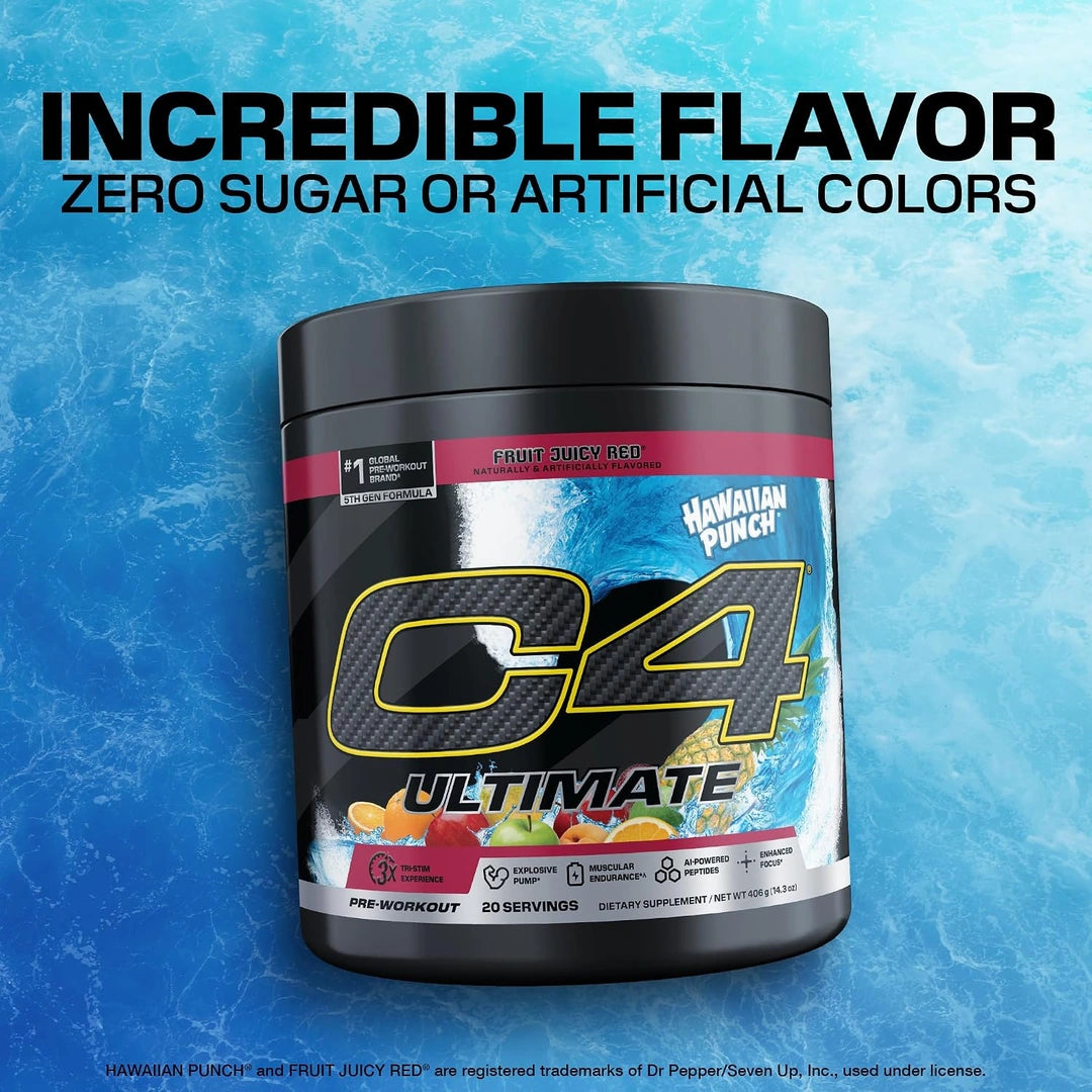C4 / Cellucor, C4® Ultimate, Pre-Workout, Hawaiian Punch® Fruit Juicy Red®, 14.3 oz (406 g)