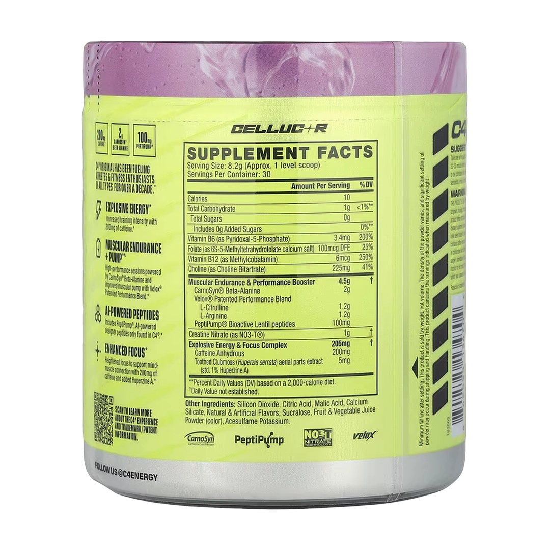 C4 / Cellucor, C4® Original, Pre-Workout, Grape Popsicle®, 8.7 oz (246 g)