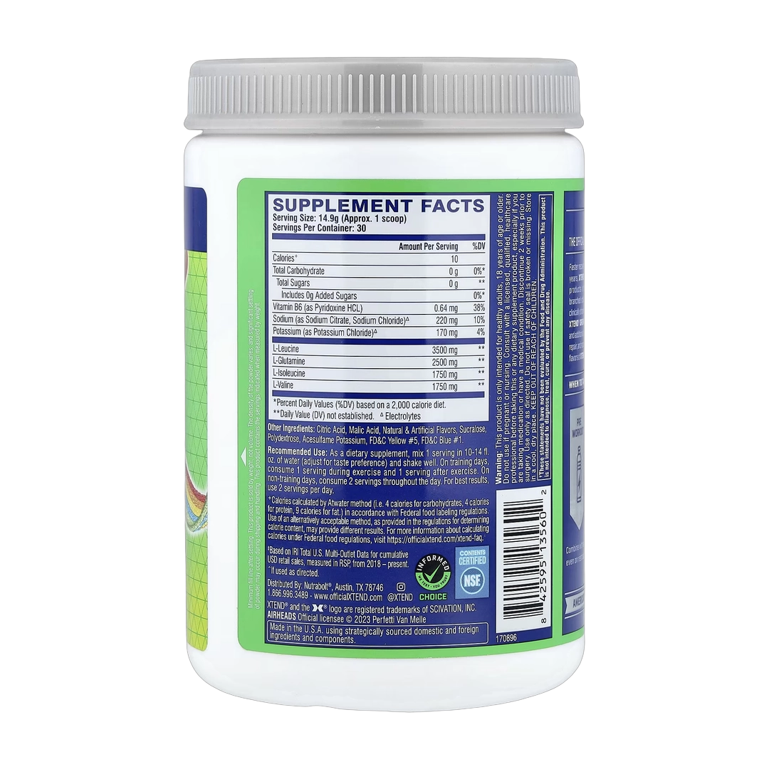 XTEND, 7G BCAA, Air Heads Extreme Candy® Rainbow Berry, 16 oz (447 g)