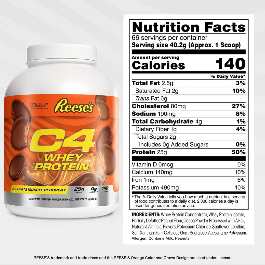 C4 / Cellucor, C4® Whey Protein, Reese's Peanut Butter & Chocolate , 5.85 lb (2.65 kg)