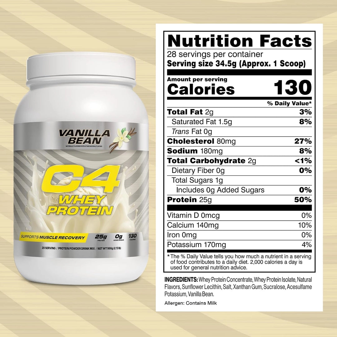 C4 / Cellucor, C4® Whey Protein, Vanilla Bean , 2.13 lb (966 g)