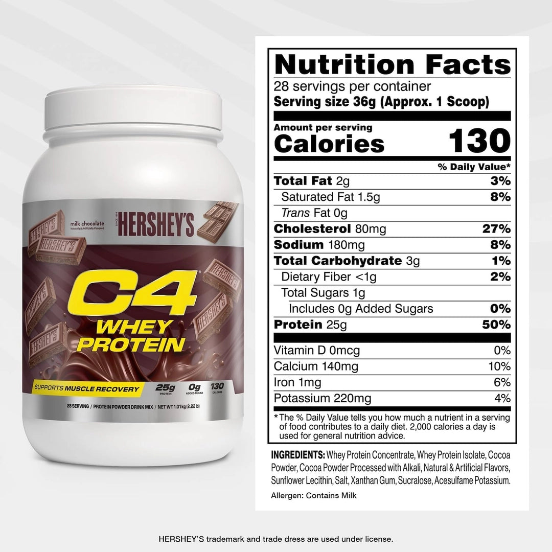 C4 / Cellucor, C4® Whey Protein, Hershey's Milk Chocolate , 2.22 lb (1.01 kg)