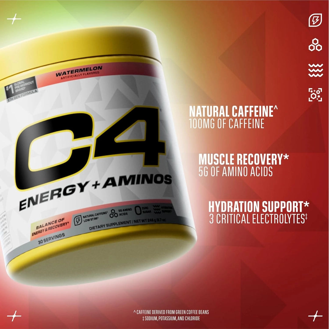C4 / Cellucor, C4® Energy + Aminos, Watermelon, 8.7 oz (246 g)