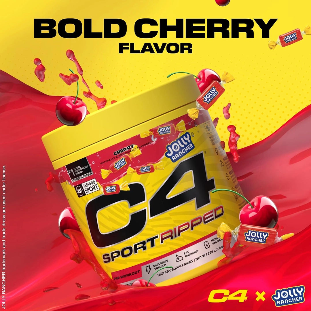 C4 / Cellucor, C4® Sport Ripped, Pre-Workout, Jolly Rancher Cherry, 9.4 oz (266 g)
