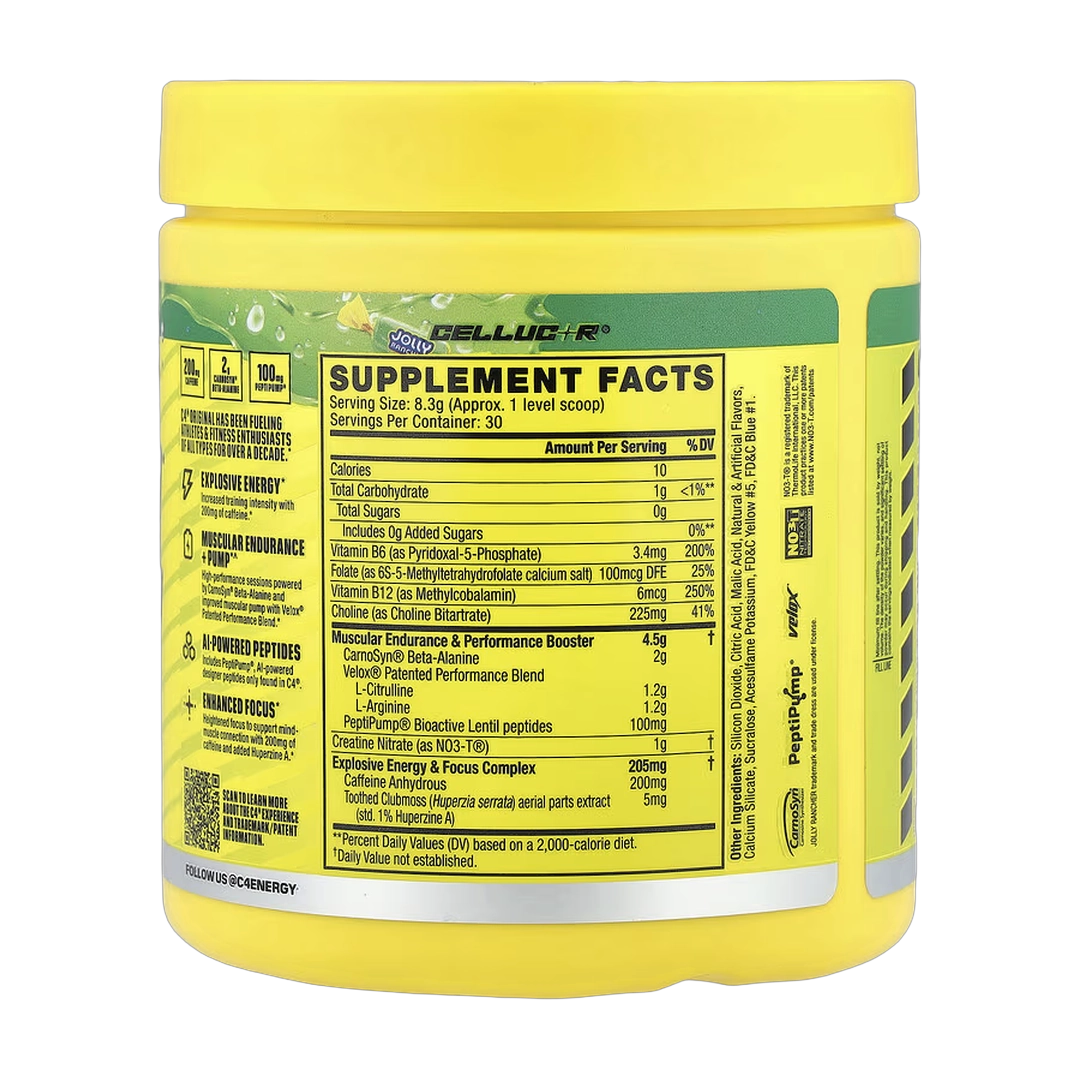 C4 / Cellucor C4® Original, Pre-Workout, Jolly Rancher Green Apple, 8.8 oz (249 g)
