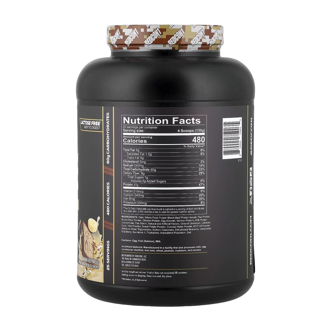Redcon1, MRE®, Whole Food Protein, Banana Nut Bread, 7.2 lb (3,250 g)