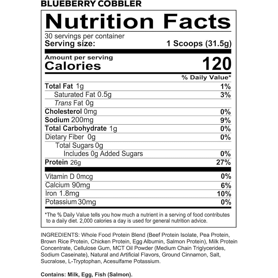 Redcon1, MRE Lite, Whole Food Protein, Blueberry Cobbler, 1.92 lb (870 g)