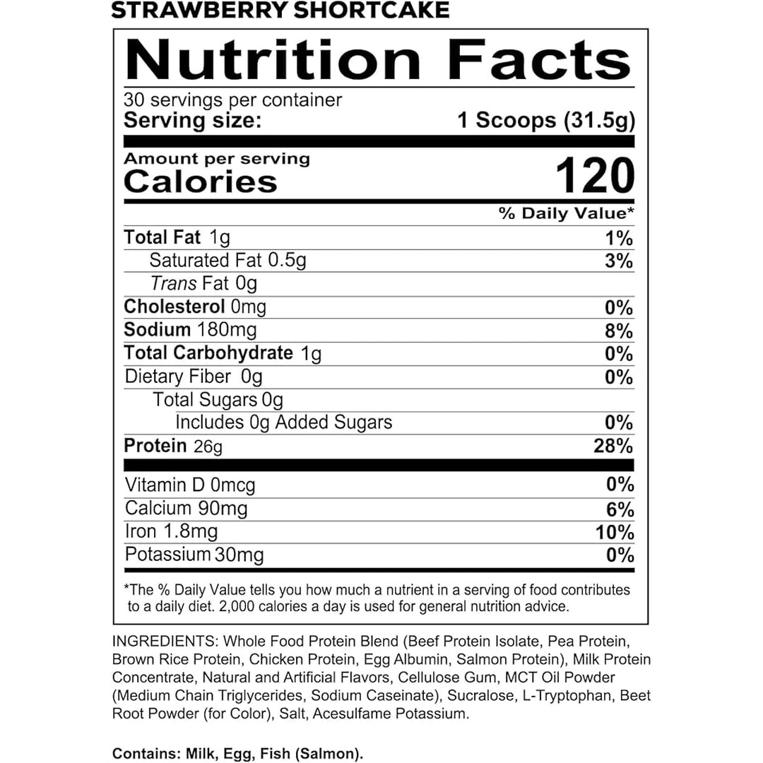 Redcon1, MRE Lite, Whole Food Protein, Strawberry Shortcake, 1.92 lb (870 g)