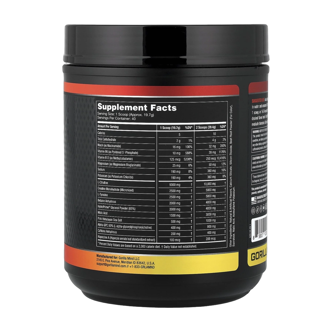 Gorilla Mind, Mode®, Pre-Workout Formula, Fruit Punch, 1.74 lb (788 g)