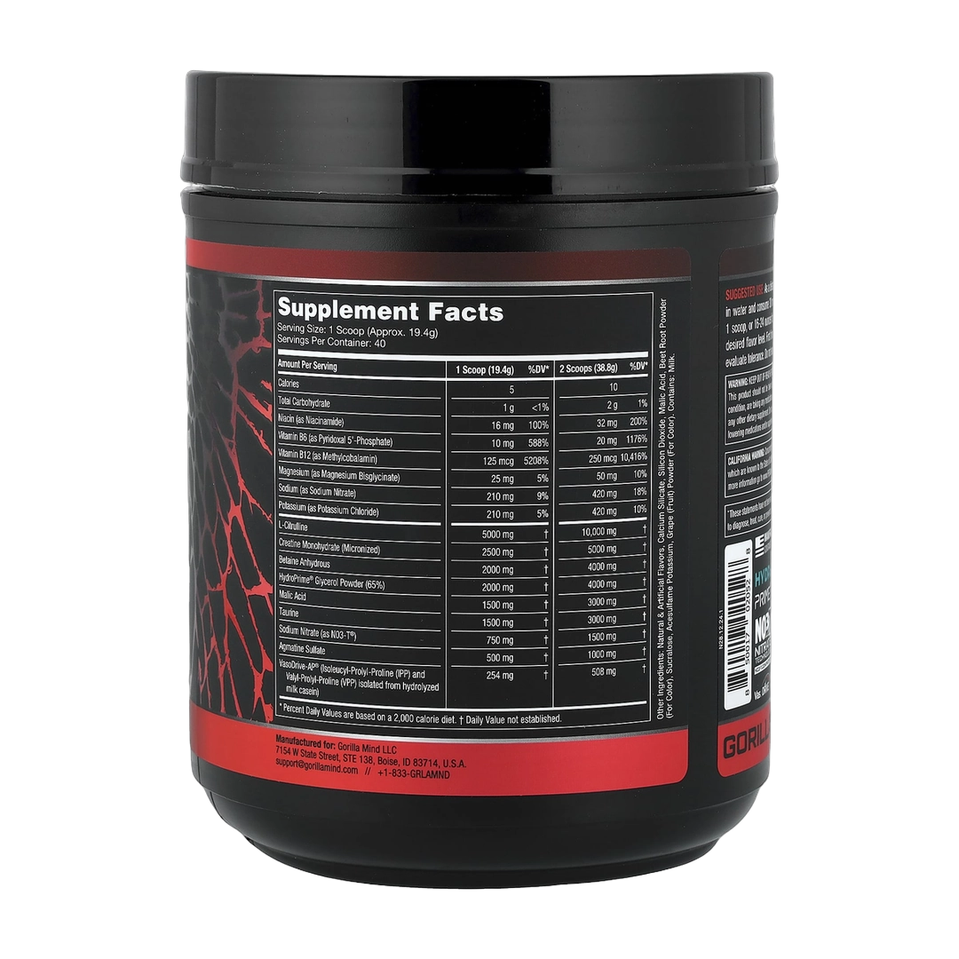 Gorilla Mind, Mode Nitric®, Stimulant Free Pre-Workout Formula, Cherry Blackout, 1.71 lb (776 g)
