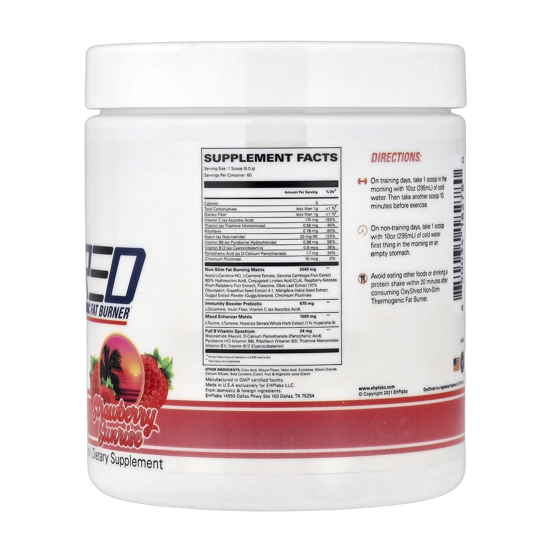 EHPlabs, OxyShred Non-Stim, Thermogenic Fat Burner, Strawberry Sunrise, 10.6 oz (302 g)